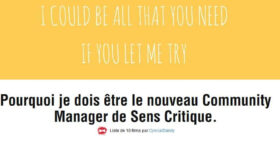Candidature originale : un community manager détourne Sens Critique pour postuler
