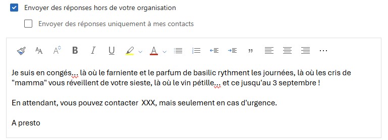 Message d’absence 4