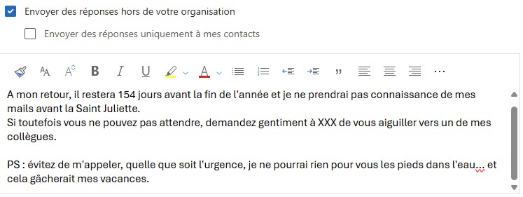 Message d’absence 5