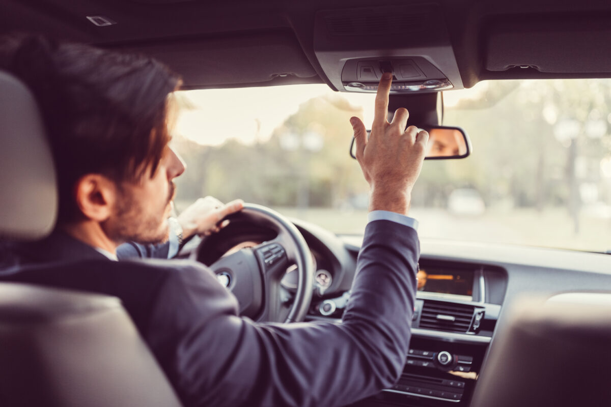 Driver pressing the sos button
