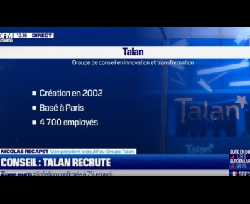 90min business avec vous, Nicolas Récapet parle emploi chez Talan sur BFM Business
