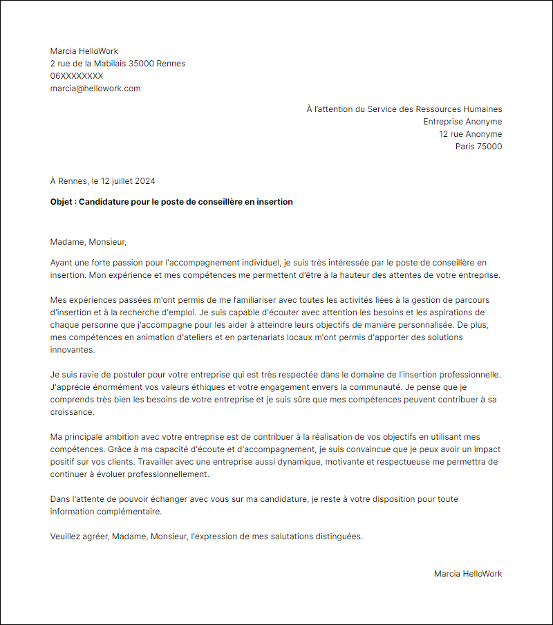 Modèle lettre de motivation en tant que Conseillere En Insertion Exemple lettre de motivation en tant que Conseillere En Insertion