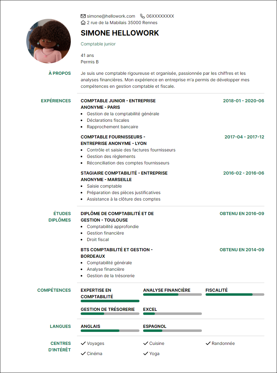 Modèle CV Comptabilité Exemple CV Comptabilité