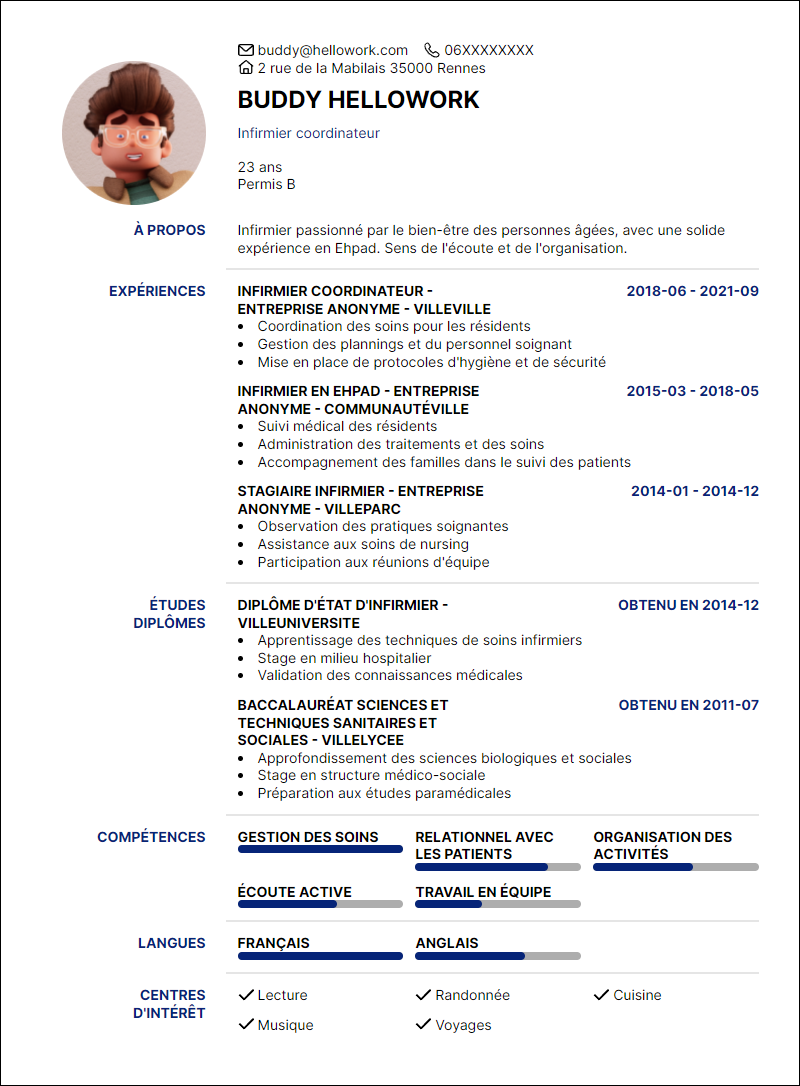 Modèle CV Ehpad Exemple CV Ehpad