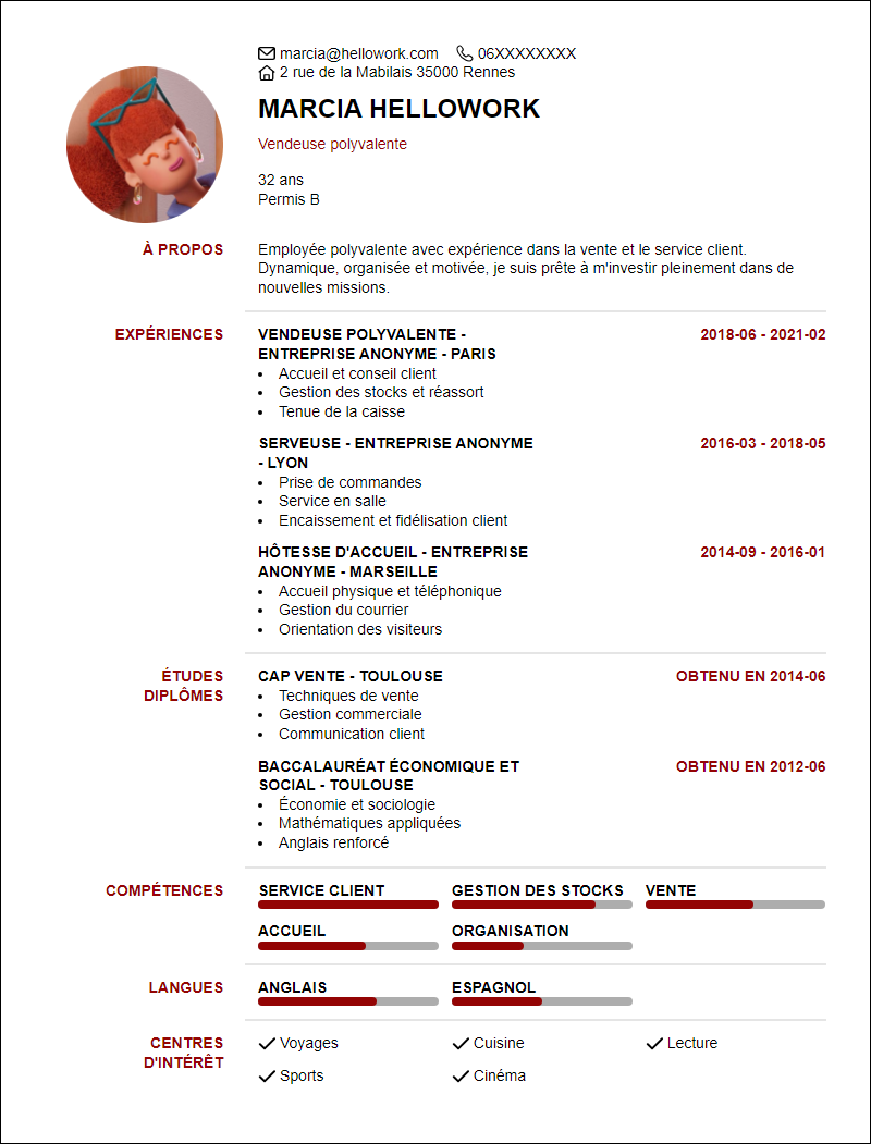 Modèle CV Employe Polyvalent Exemple CV Employe Polyvalent