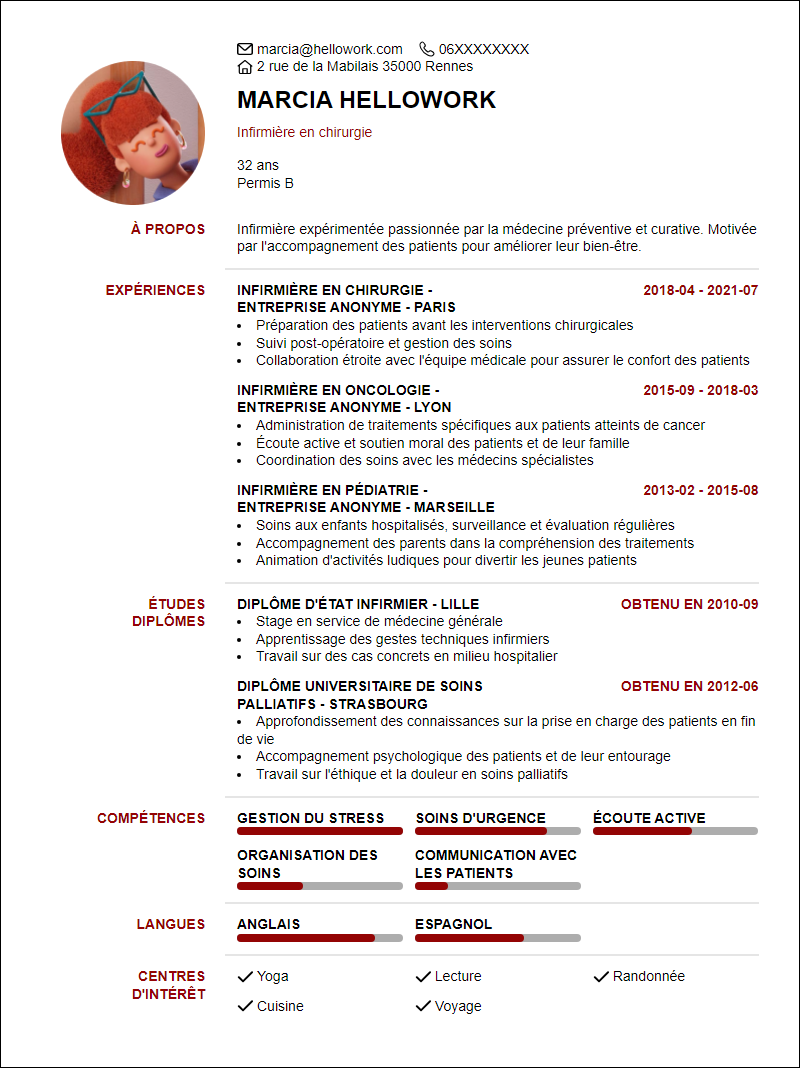 Modèle CV Médical Exemple CV Médical