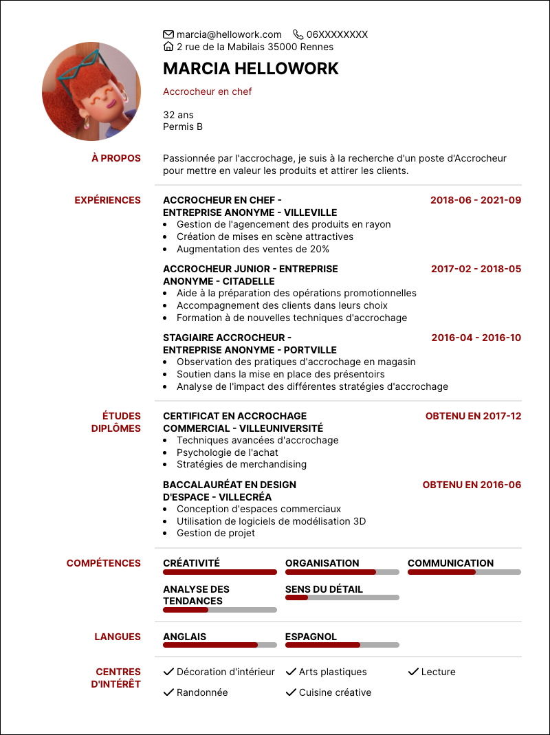 Modèle CV Accrocheur Exemple CV Accrocheur