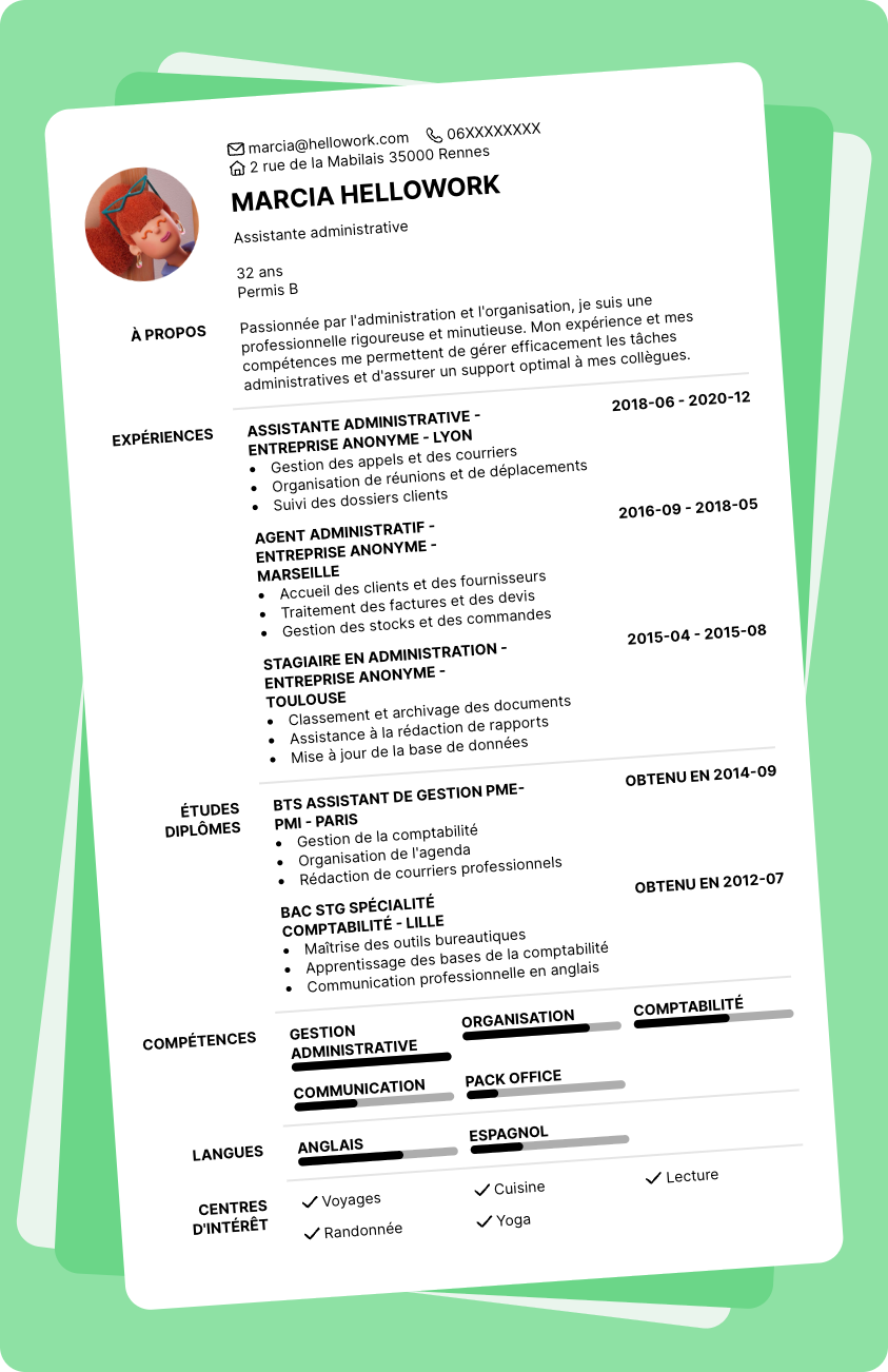 Modèle CV Administratif Exemple CV Administratif