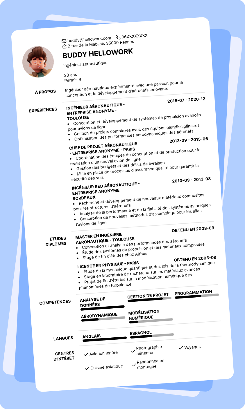 Exemple CV Aeronautique