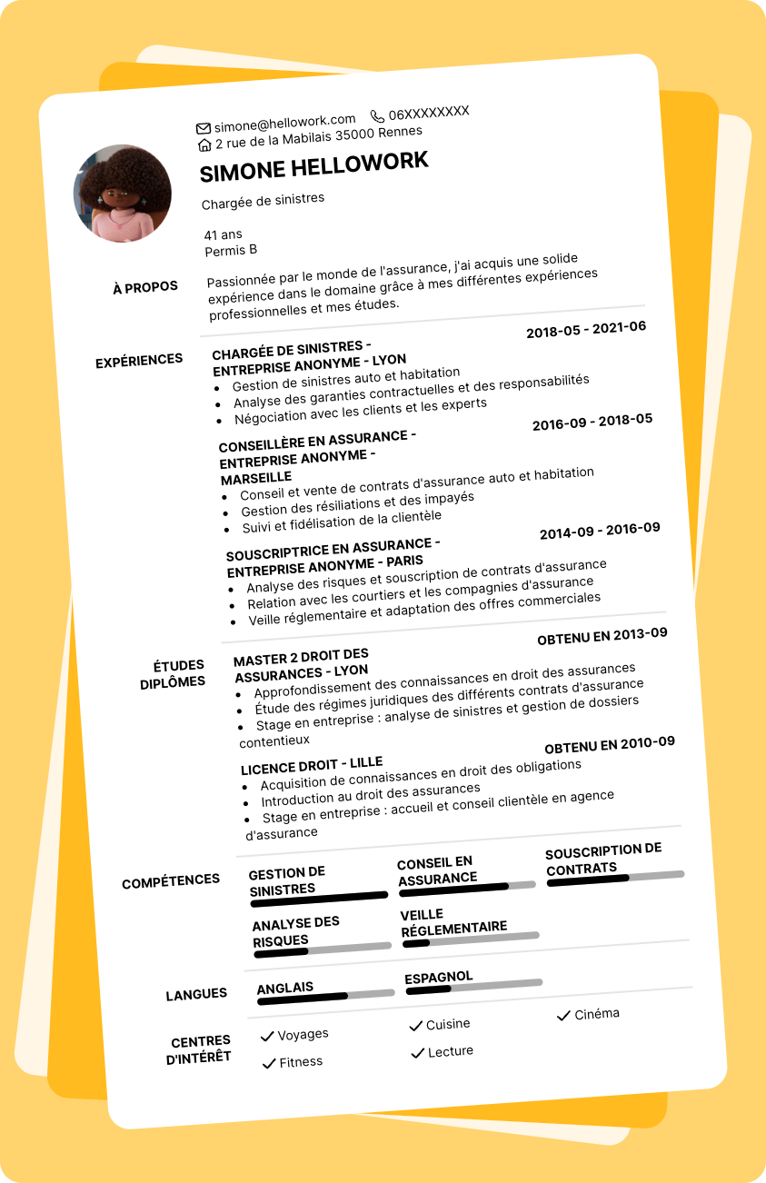 Exemple CV Assurance