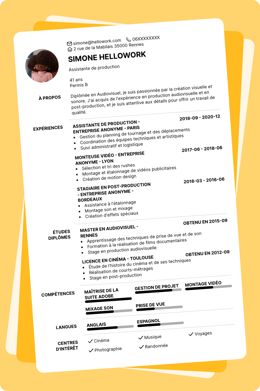 Exemple CV Audiovisuel