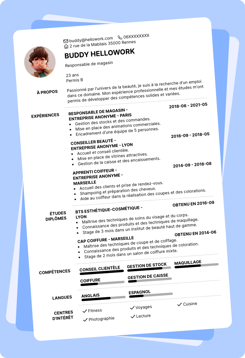 Exemple CV Beauté