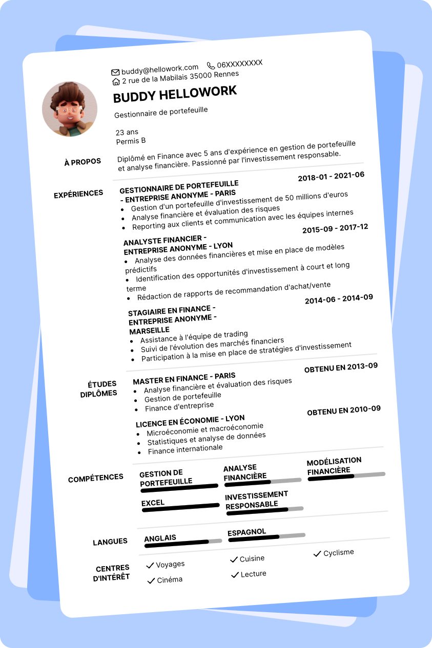 Exemple CV Finance