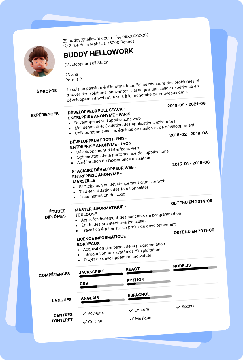 Modèle CV Informatique Exemple CV Informatique