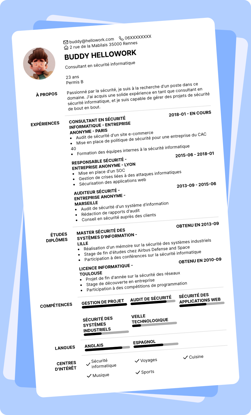 Modèle CV Sécurité Exemple CV Sécurité