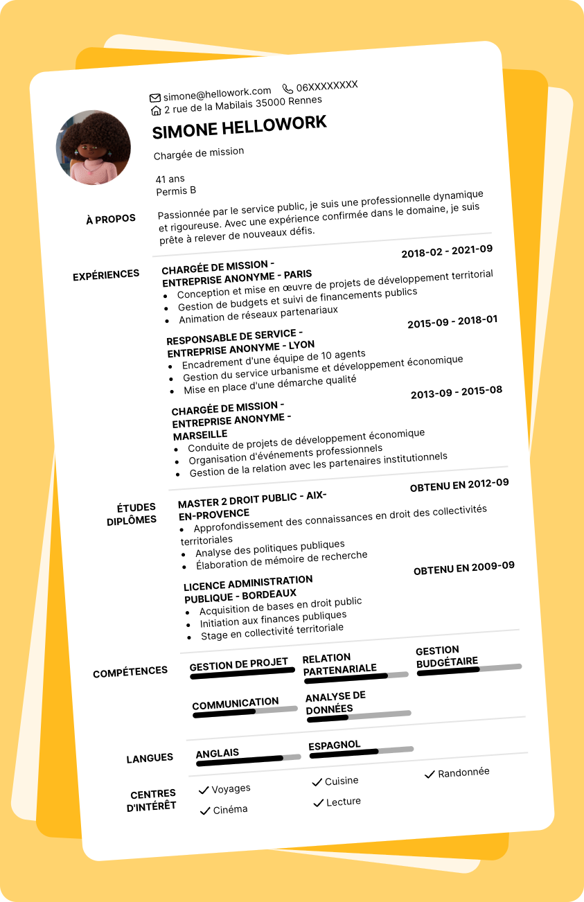 Exemple CV Service Public