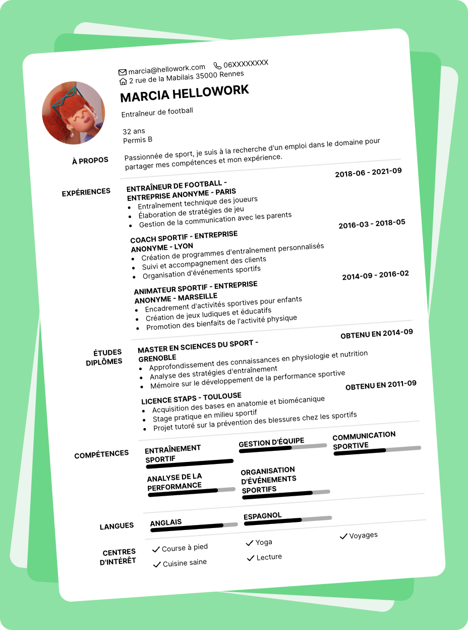 Exemple CV Sport