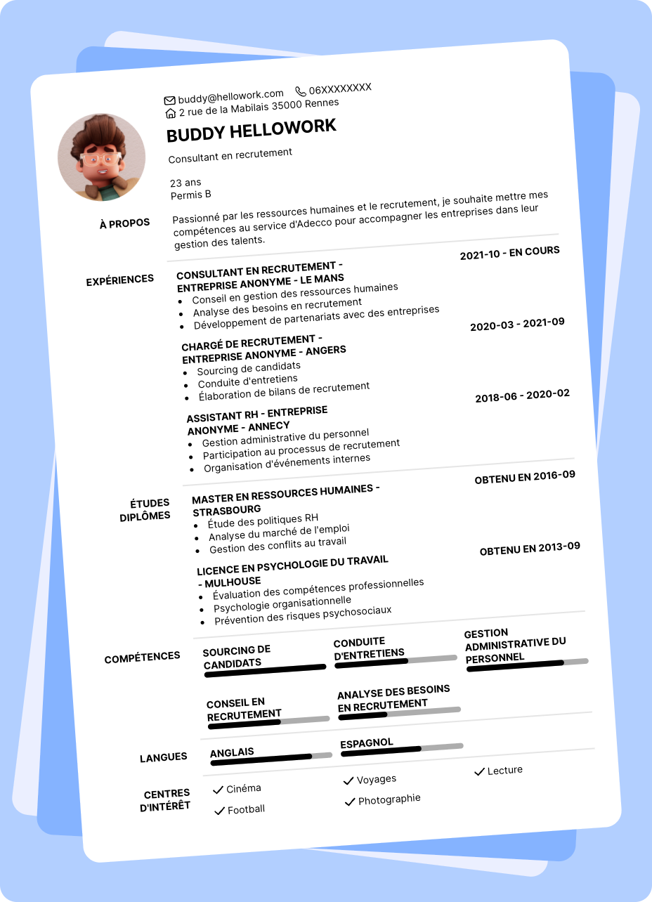 Exemple CV Adecco