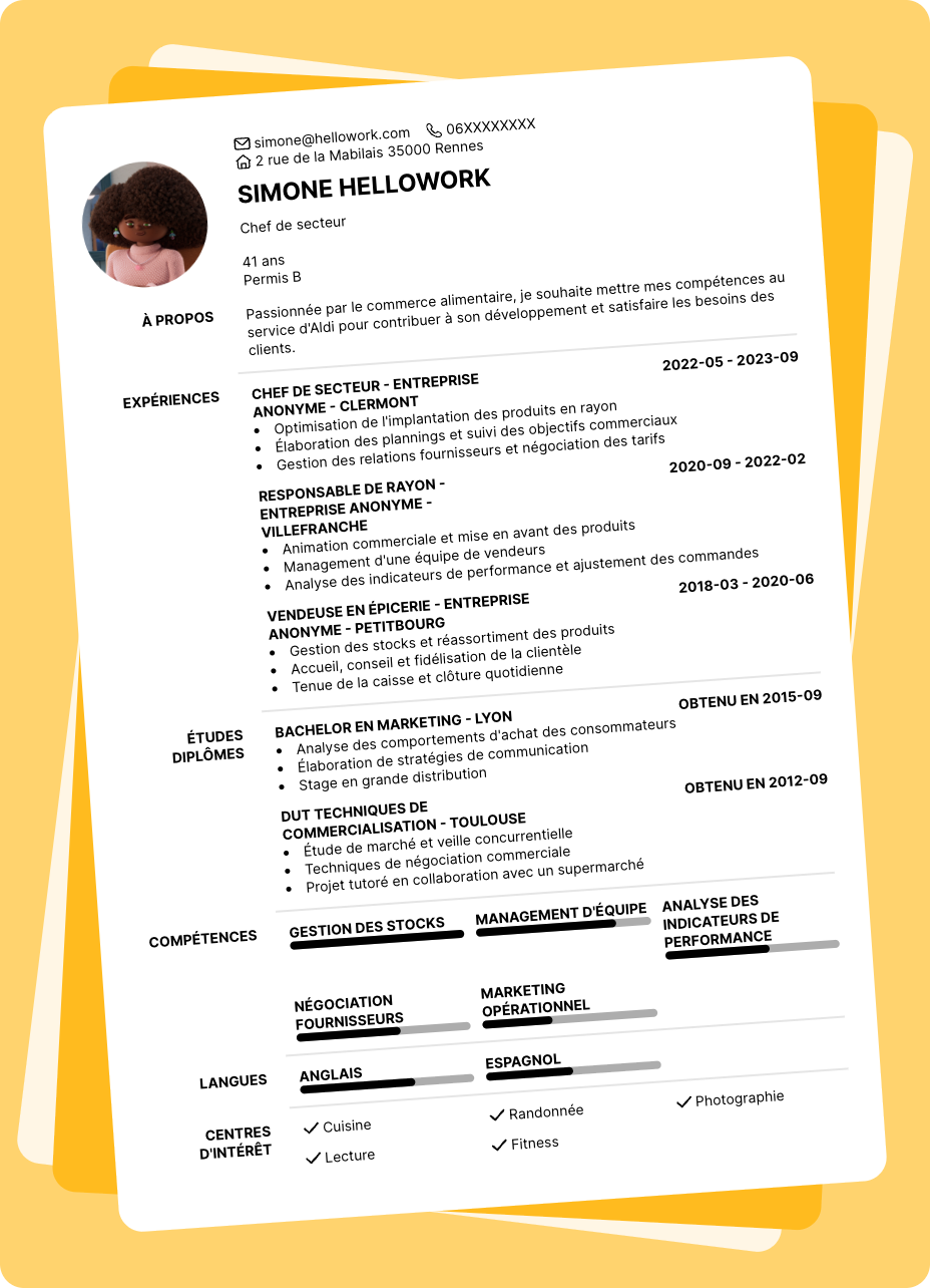 Exemple CV Aldi