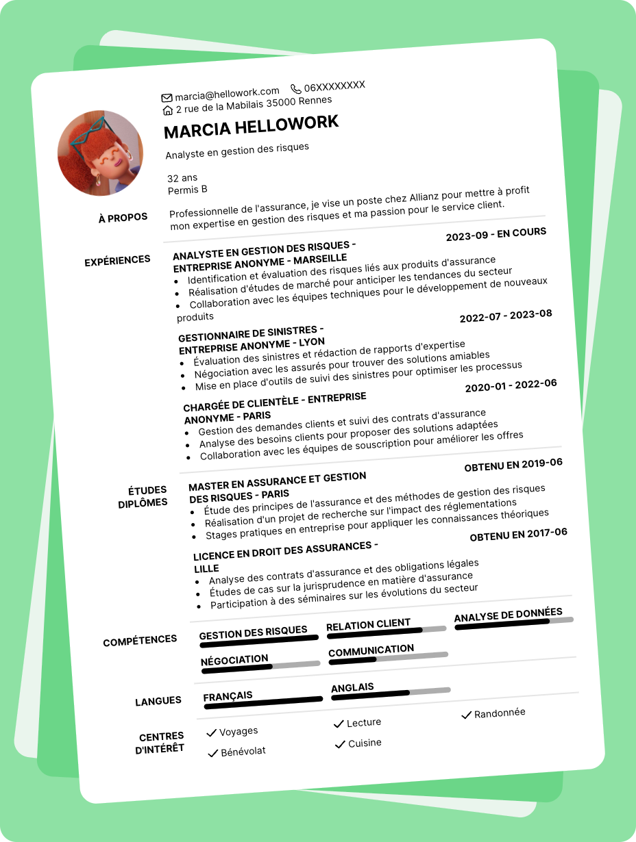 Exemple CV Allianz