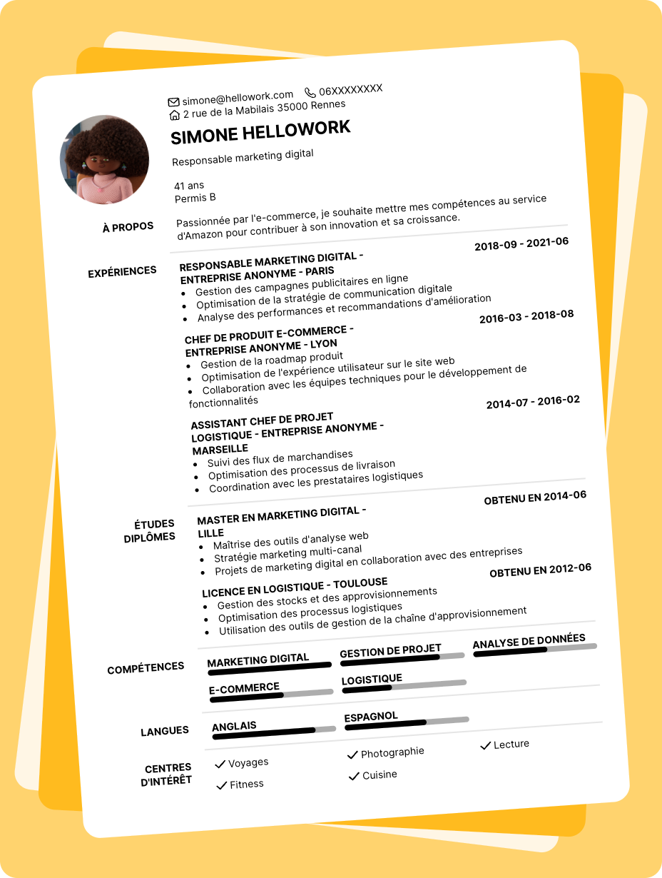 Exemple CV Amazon