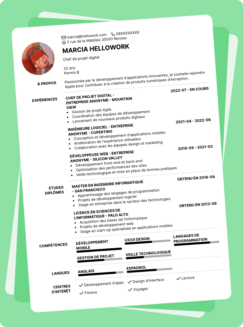 Exemple CV apple
