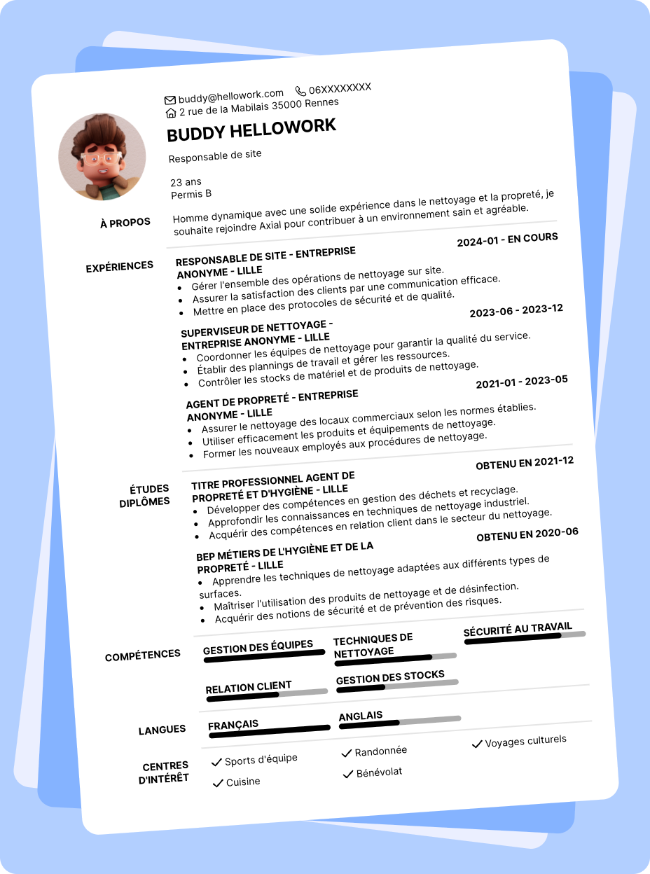 Exemple CV Axial