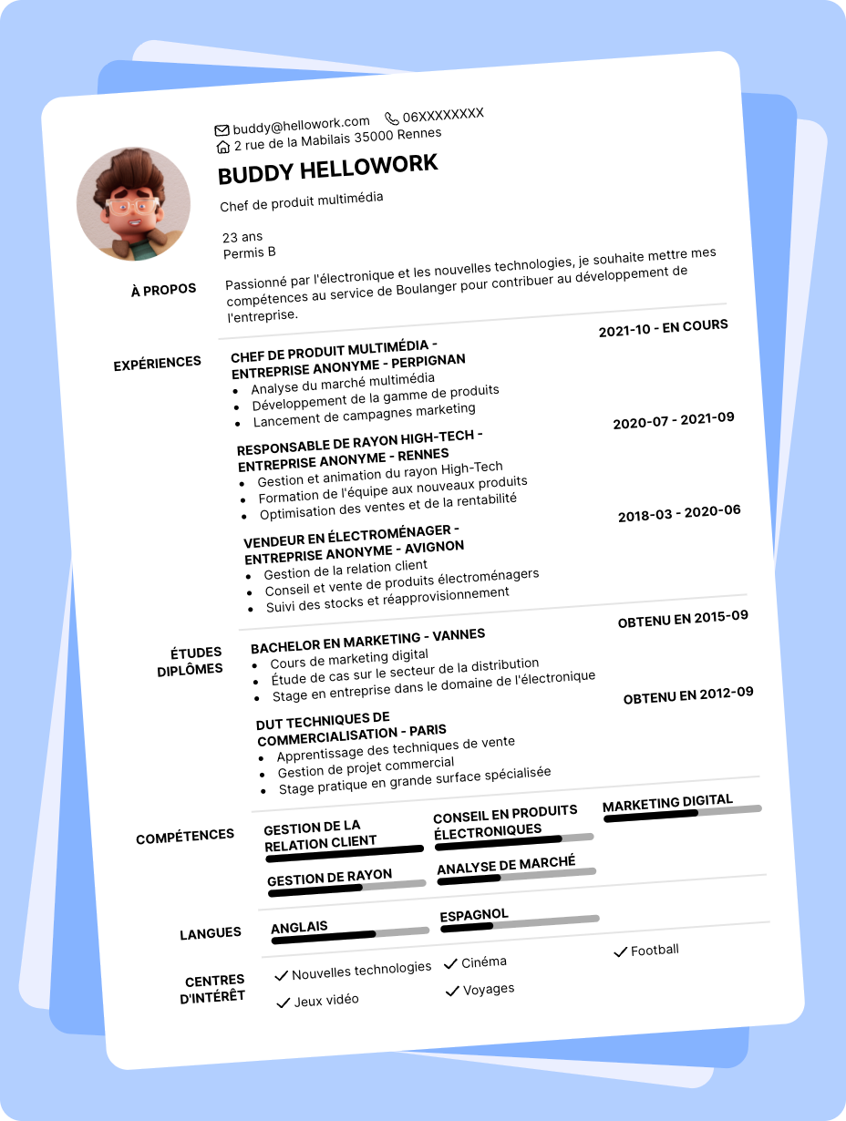 Exemple CV Boulanger
