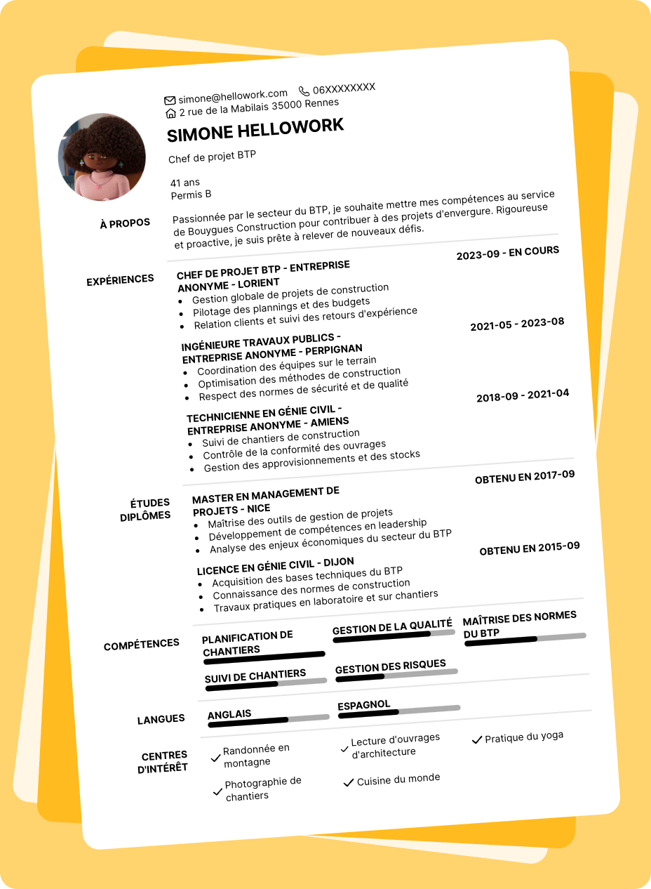 Exemple CV Bouygues Construction