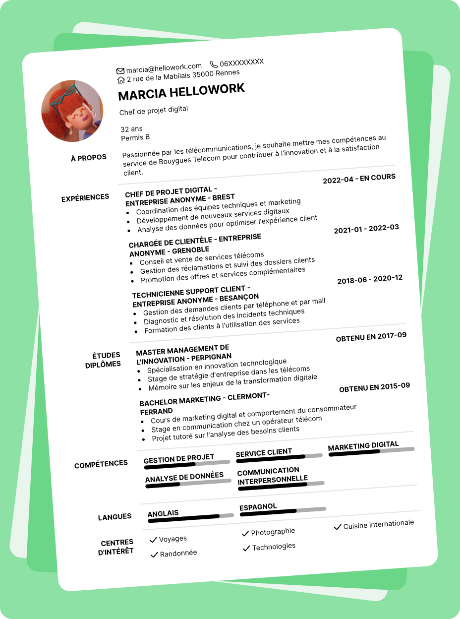 Exemple CV Bouygues Telecom
