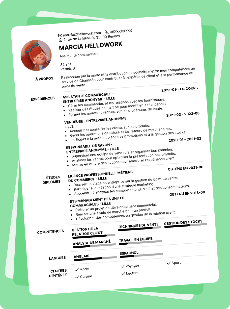 Exemple CV Chausséa