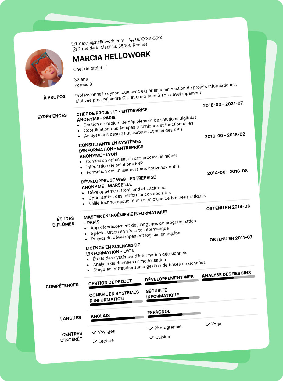 Exemple CV CIC
