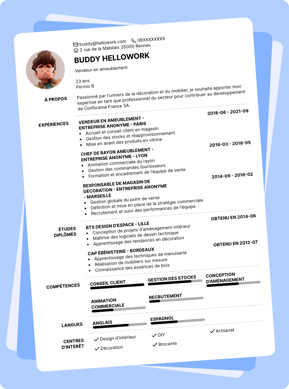 Exemple CV Conforama France SA