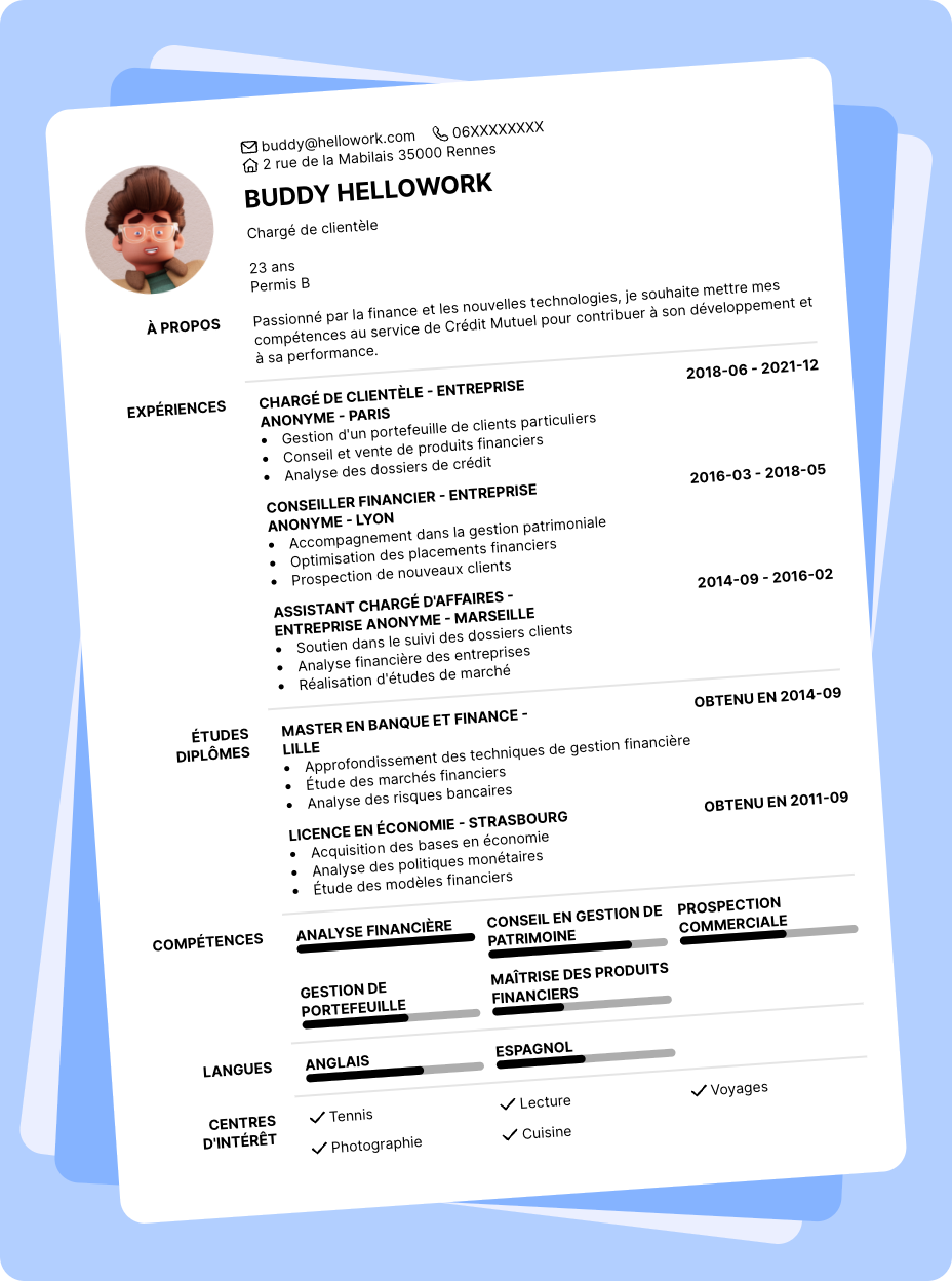 Exemple CV Crédit Mutuel