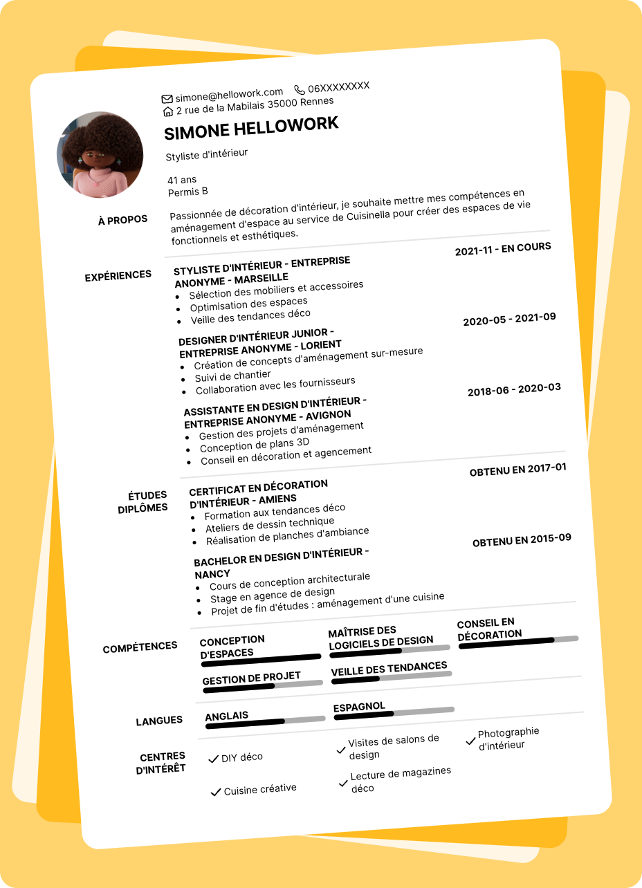 Exemple CV Cuisinella