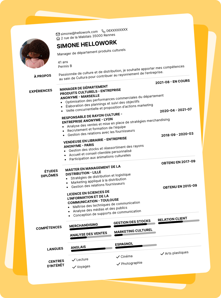 Exemple CV Cultura