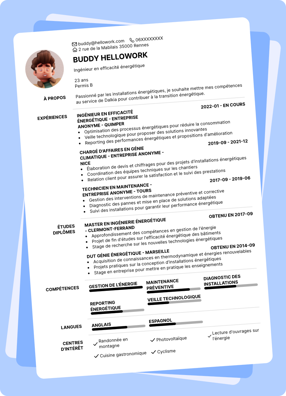 Exemple CV Dalkia