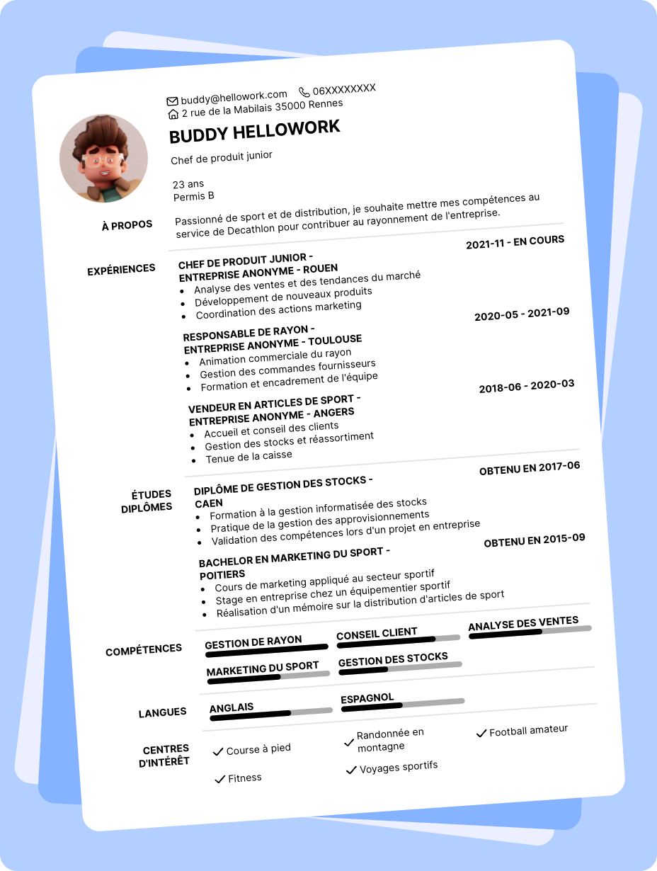 Exemple CV Decathlon