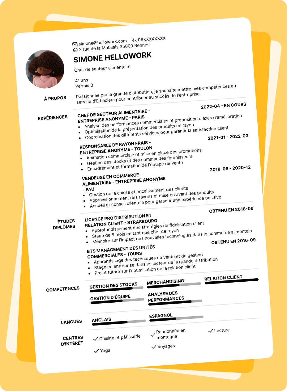Exemple CV E.Leclerc