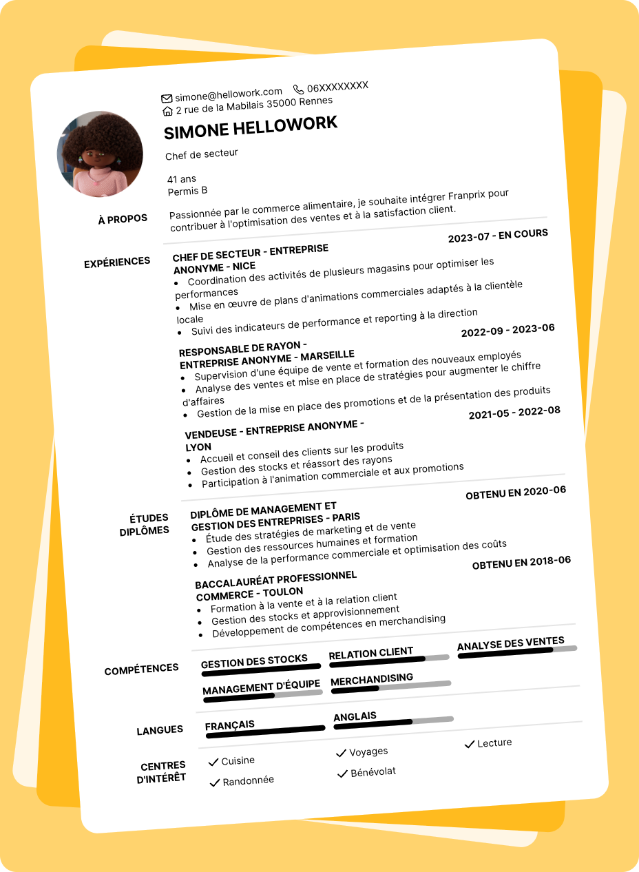 Exemple CV Franprix