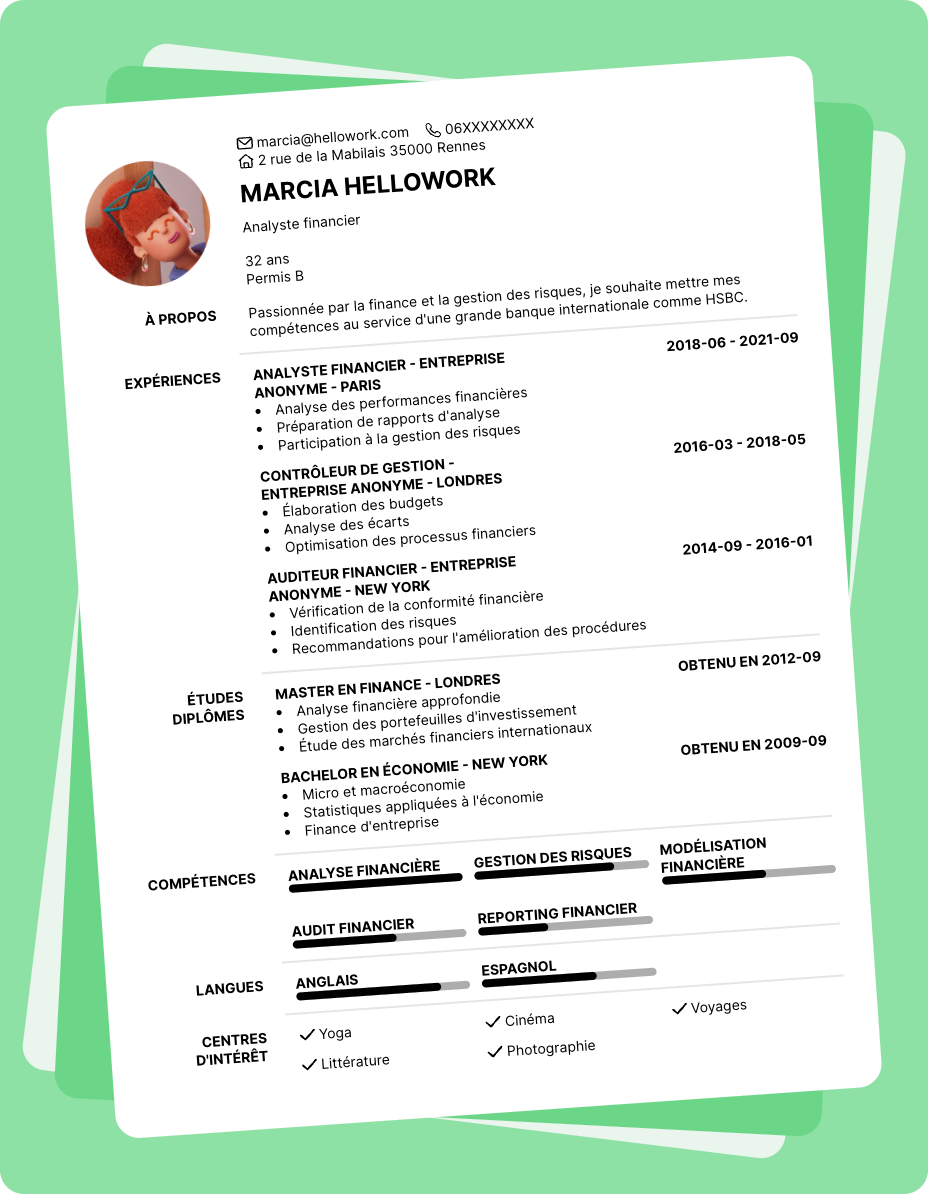 Exemple CV HSBC
