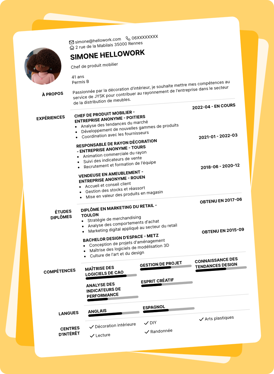 Exemple CV JYSK