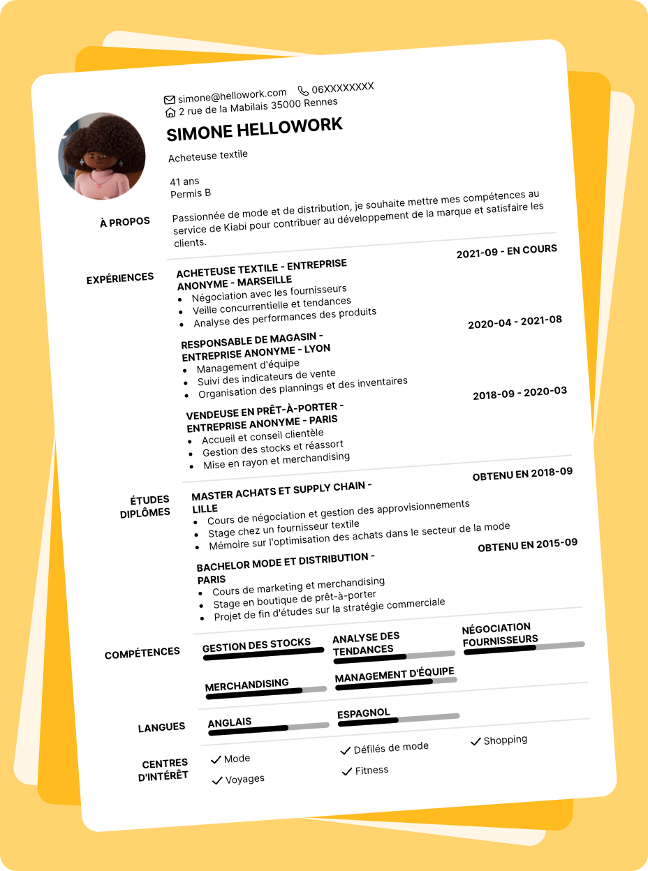 Exemple CV Kiabi