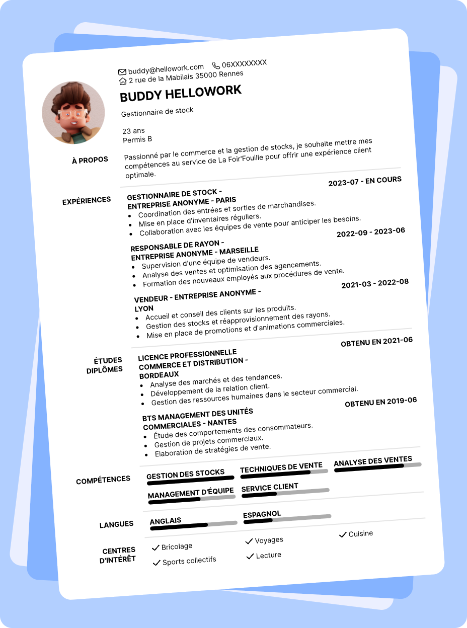 Exemple CV La Foir'Fouille