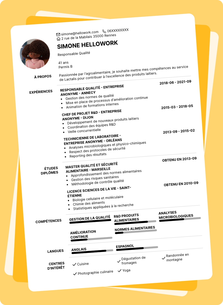 Exemple CV Lactalis