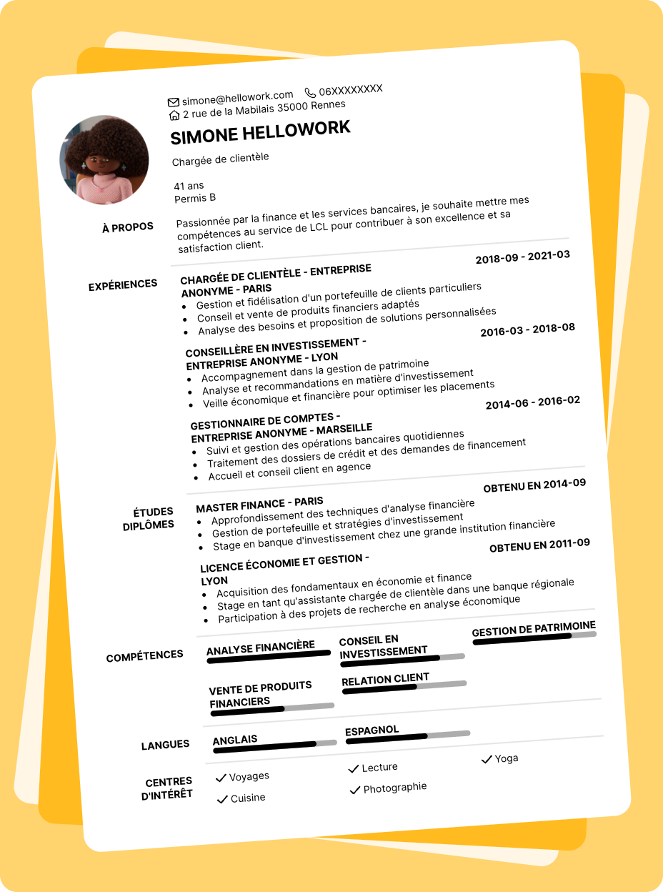 Exemple CV LCL