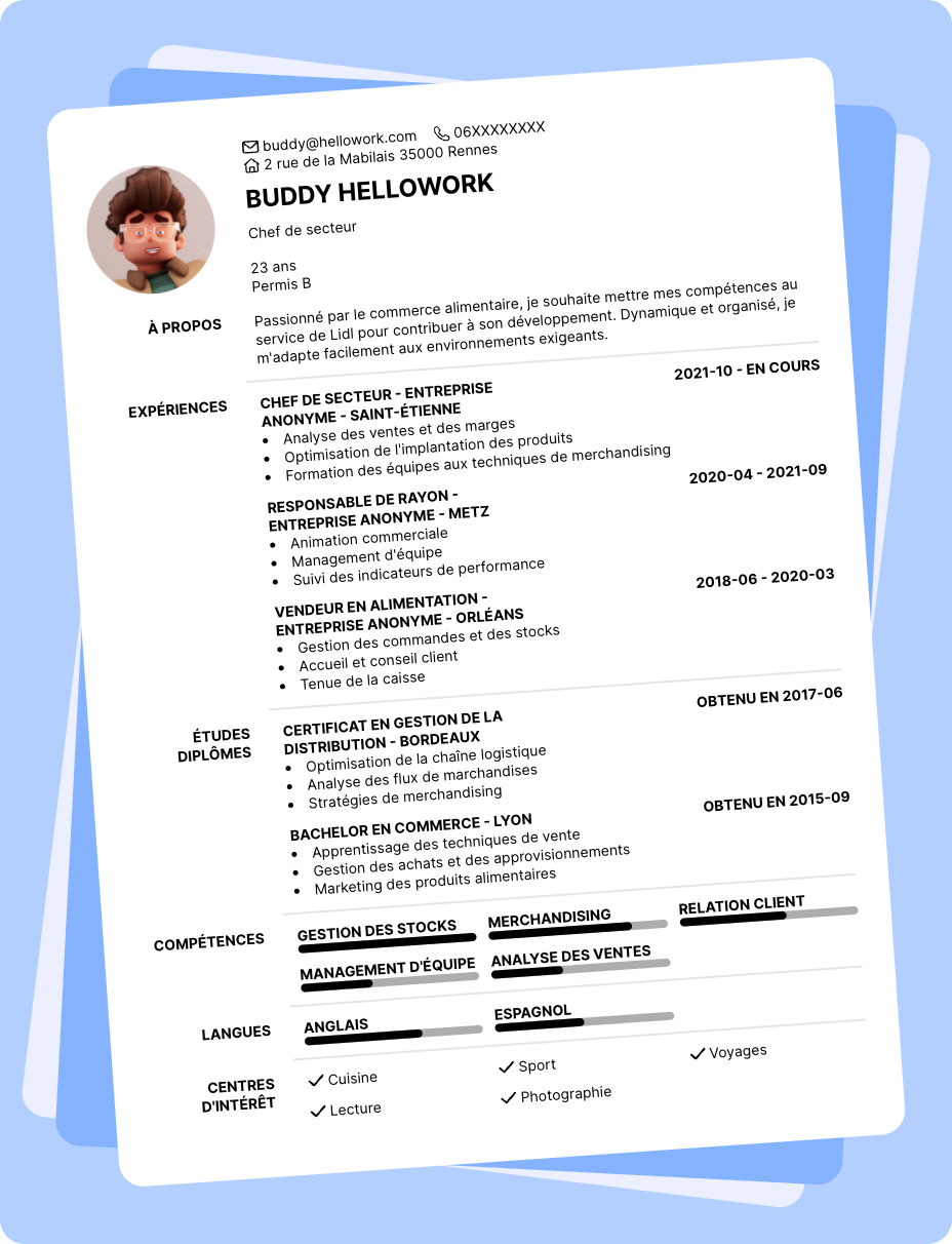 Exemple CV Lidl