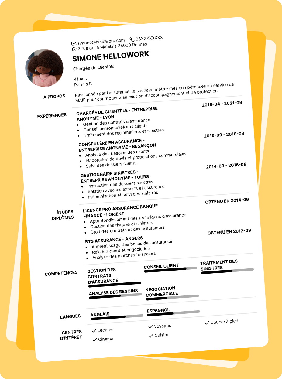 Exemple CV MAIF