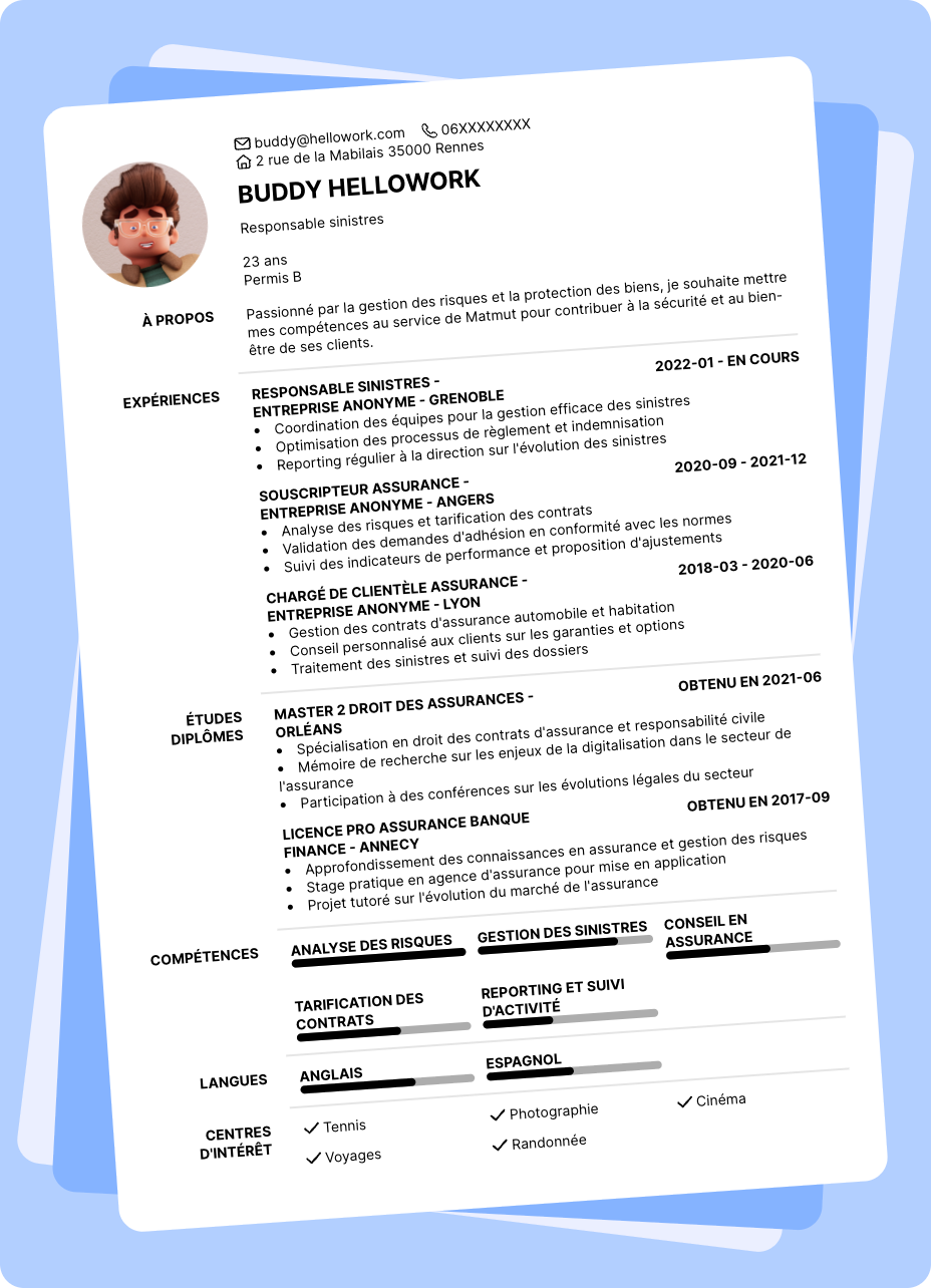 Exemple CV Matmut