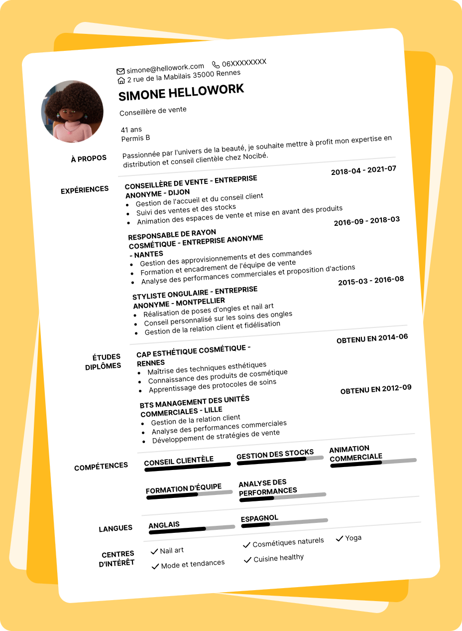 Exemple CV Nocibé